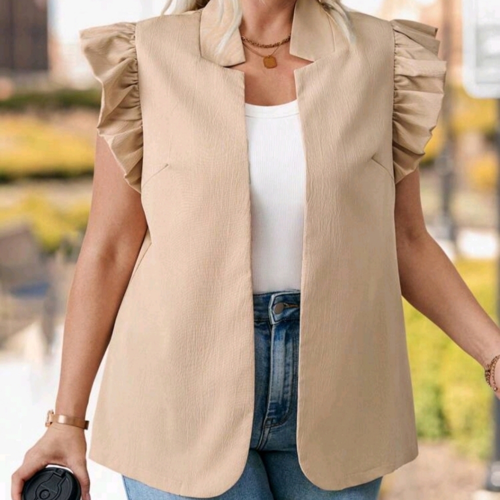 @@@ Casual Flutter Sleeve Jacket